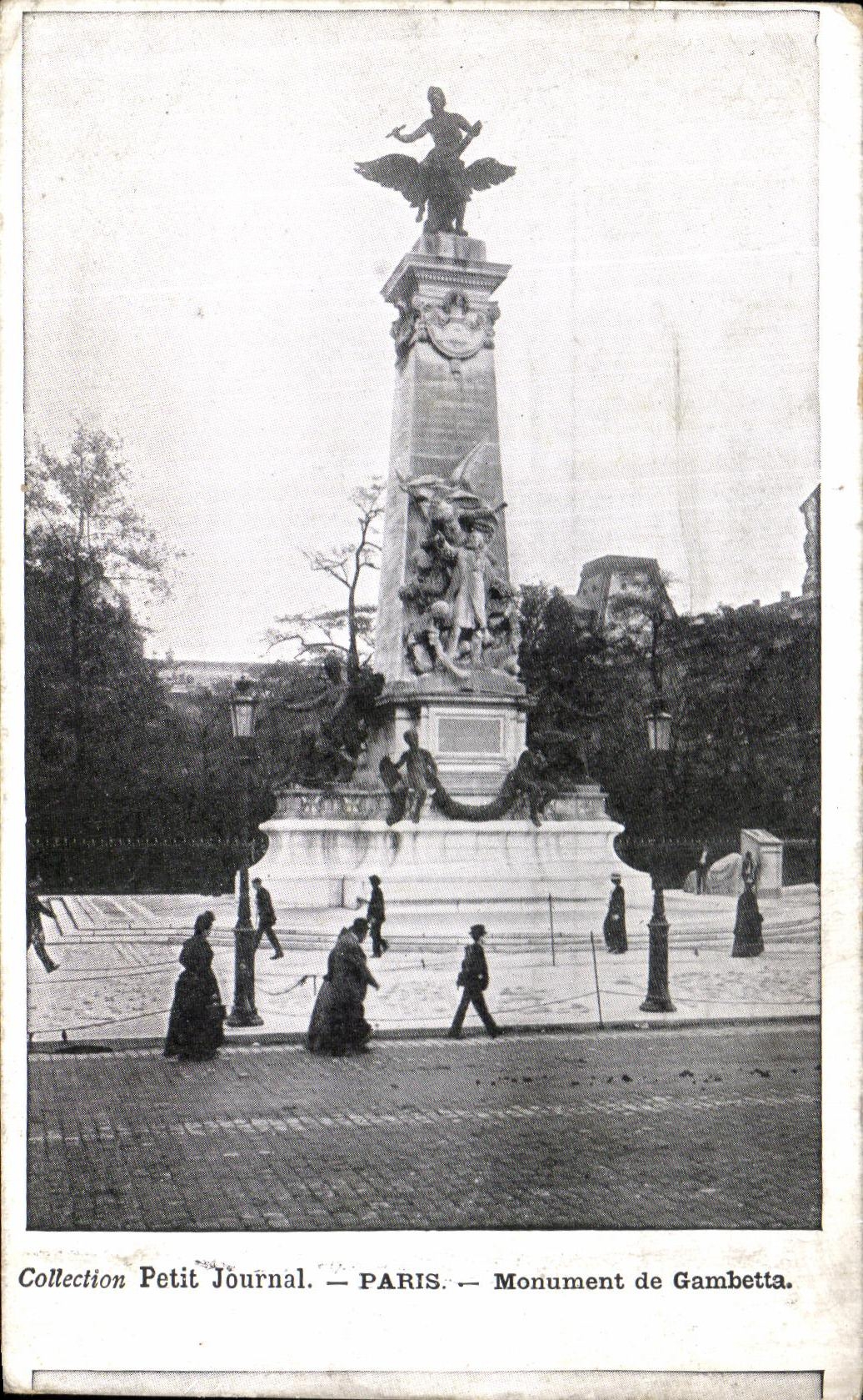 VINTAGE POSTCARD Paris Monument of Gambetta Collection Small Newspaper