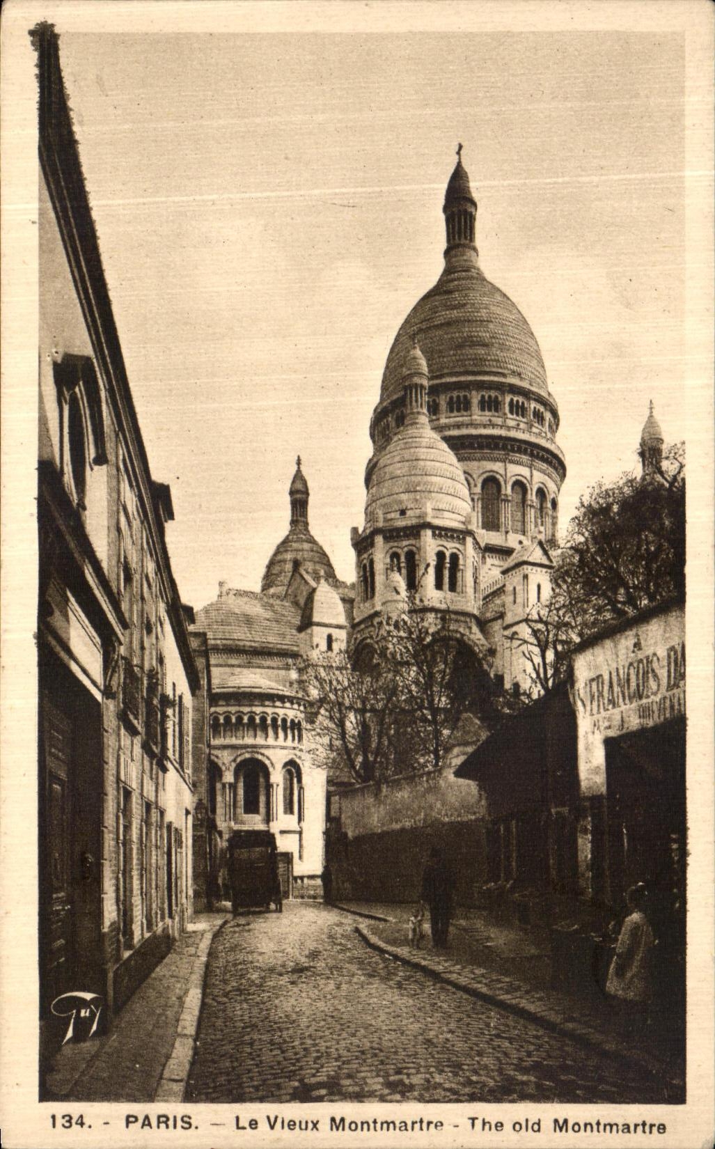 CPA Paris Le Vieux Montmartre Sacre Coeur 