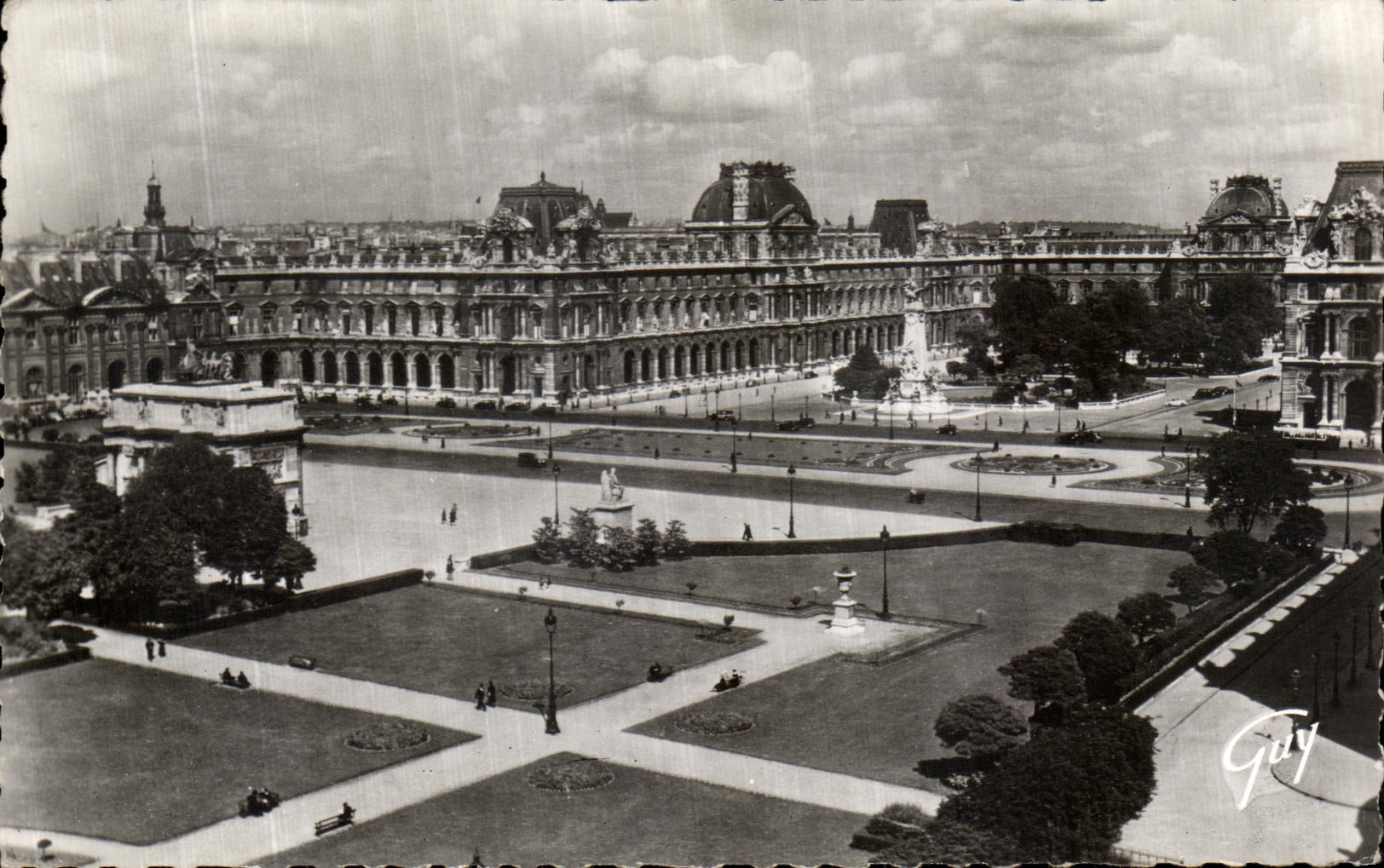 POSTAL Paris de la VENDIMIA y su opinion de las maravillas sobre el lugar del carrusel y el paladar de la lumbrera