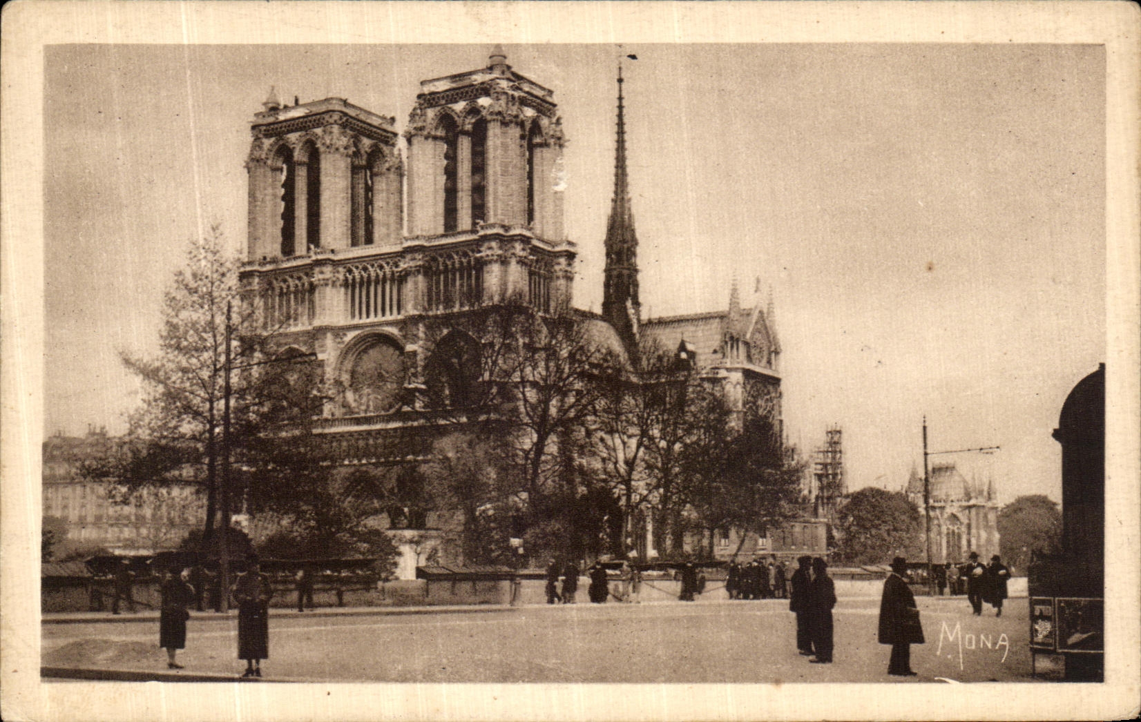 Tablas de la POSTAL de la VENDIMIA pequenas de Paris la catedral de Notre Dame y el Quay de