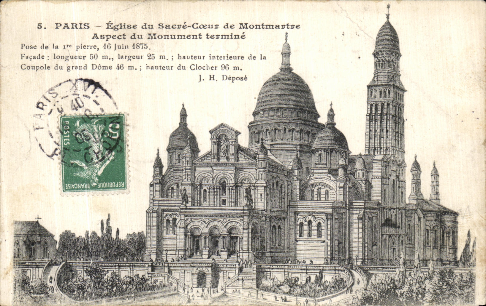 CPA Paris Eglise du Sacre Coeur de Montmartre Aspect du Monument termine