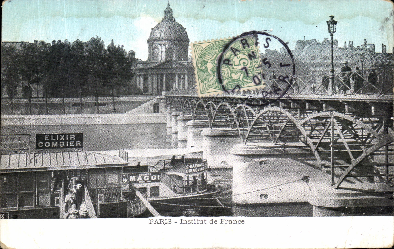 VINTAGE POSTCARD Paris Institute of France Publicity Elixir Combier Quinquina MAggi