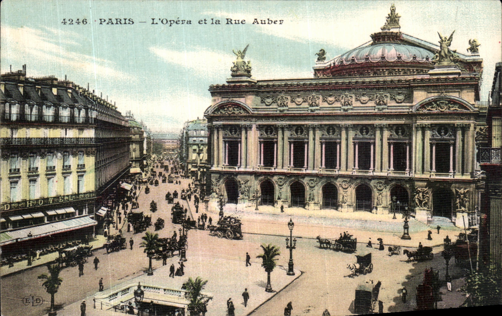 VINTAGE POSTCARD Paris L Operated and the Street Auber