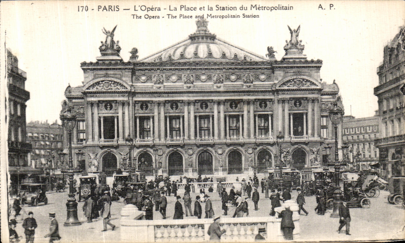 VINTAGE POSTCARD Paris L Operated the Place and the Station of the Subway