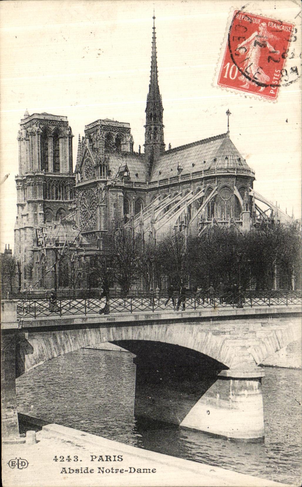 POSTAL Paris Abdide Notre Dame de la VENDIMIA