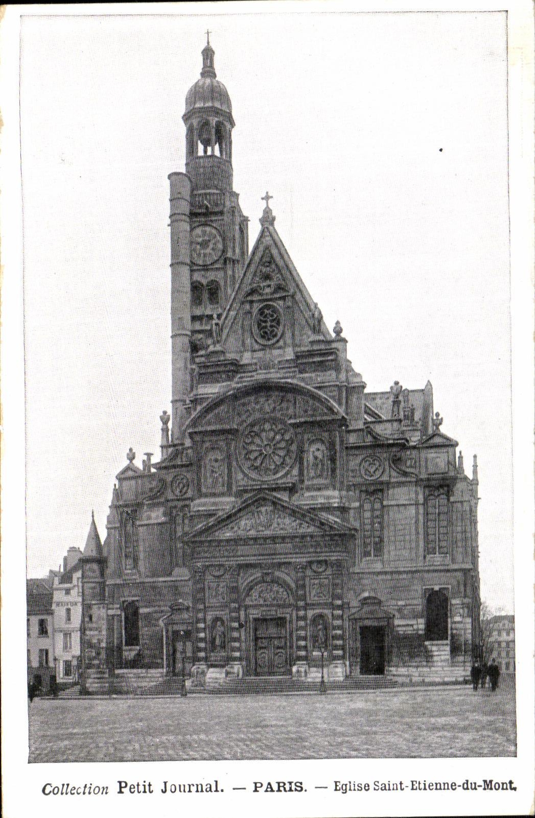 VINTAGE POSTCARD Collection Small Newspaper Holy Paris Church Etienne of the Mount