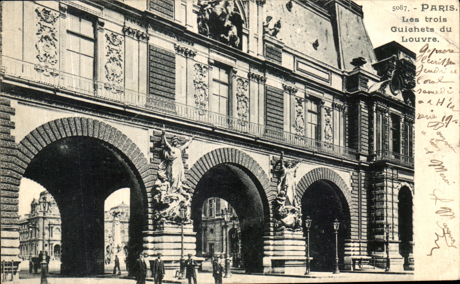 POSTAL Paris de la VENDIMIA tres contadores de lumbrera