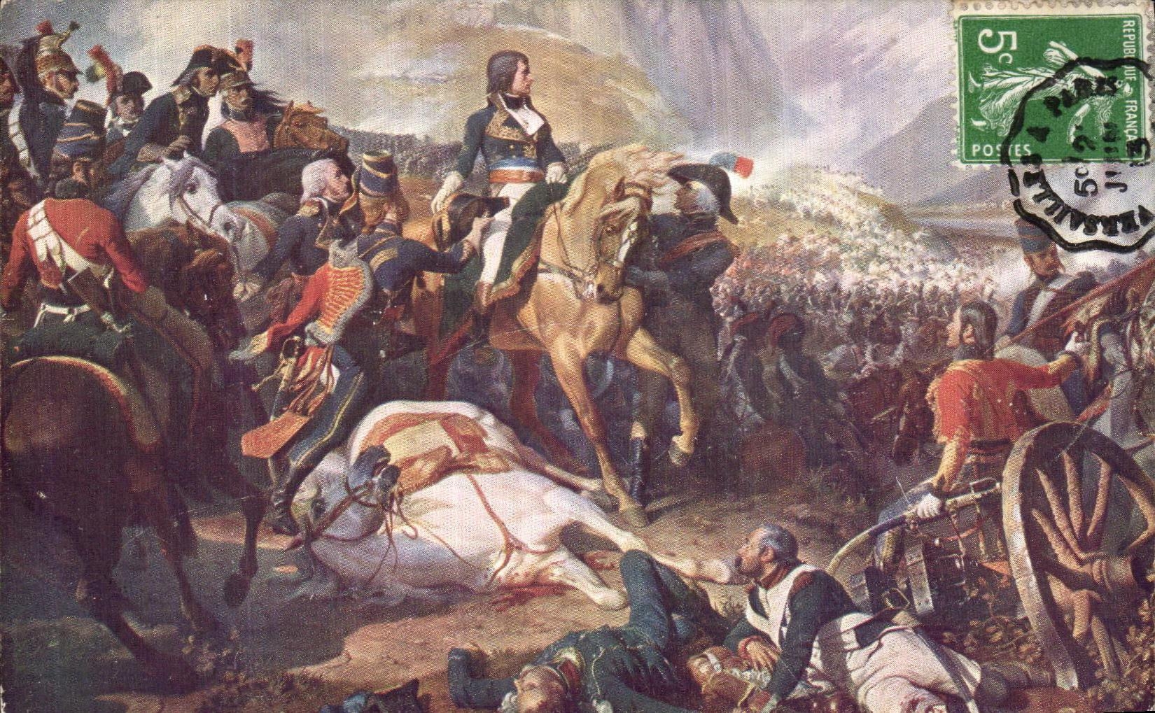 VINTAGE POSTCARD General Versailles Bonaparte with the battle of Rivoli Militari