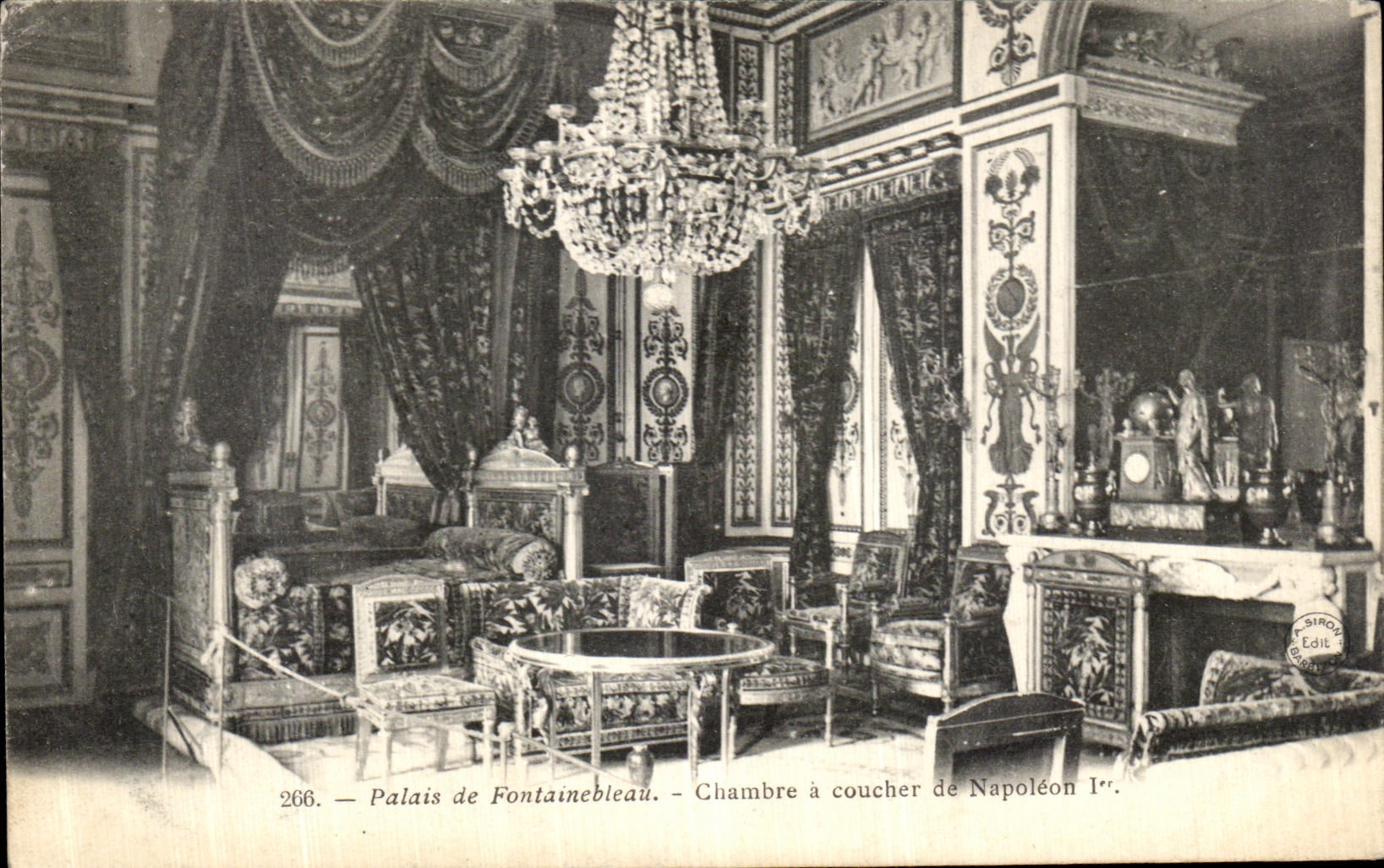 VINTAGE POSTCARD Fontainebleau Chambre has Coucher of Napoleon 1st