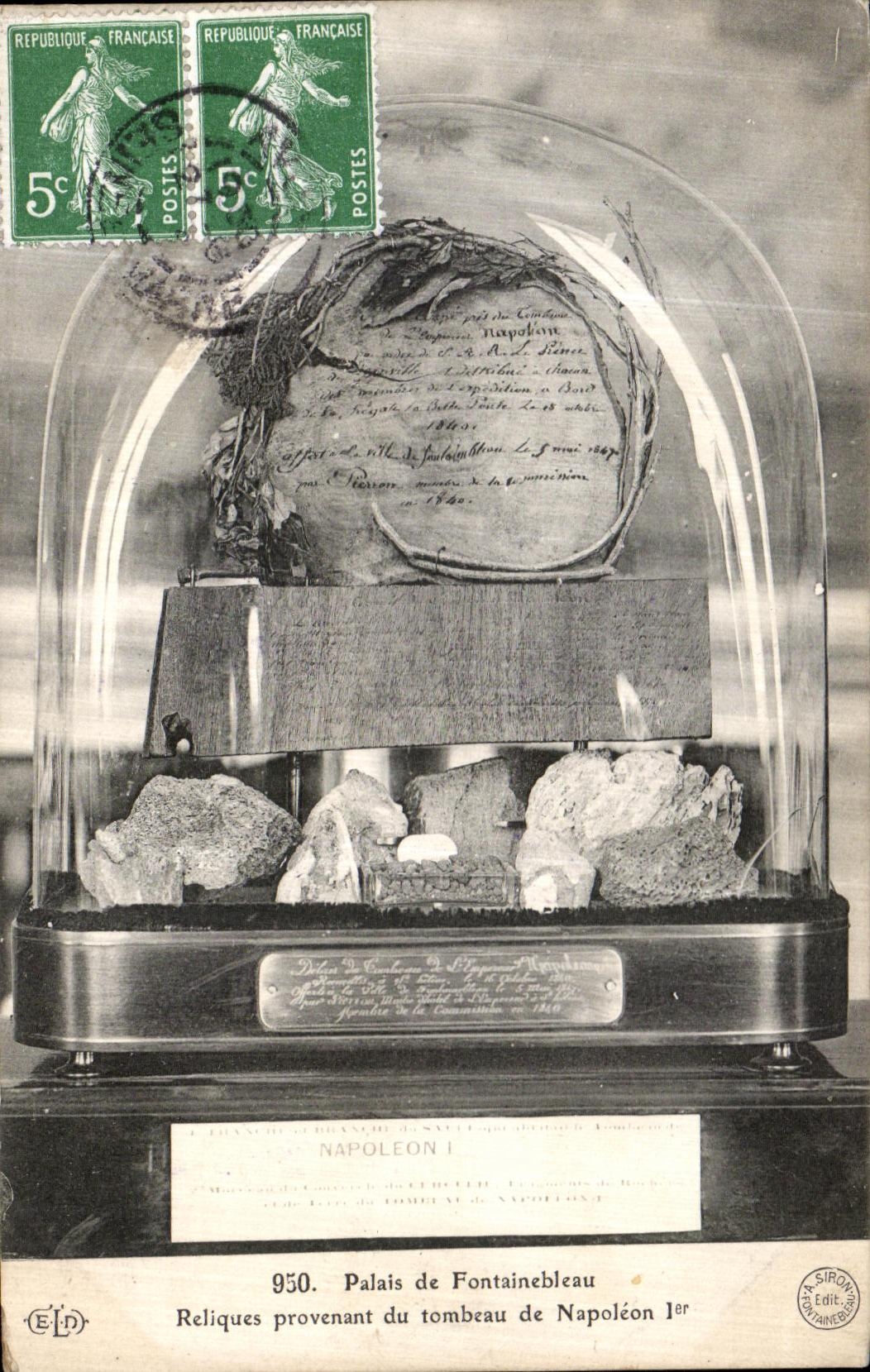 VINTAGE POSTCARD Fontainebleau Palate of Relics Coming from the Tomb of Napoleon 1st