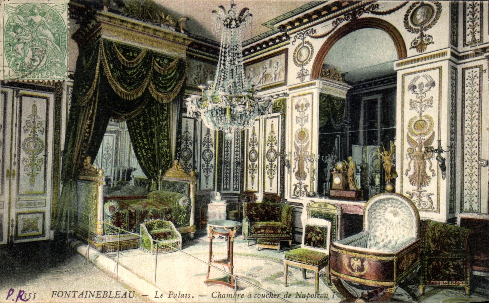 VINTAGE POSTCARD Fontainebleau Palais Chamare has Coucher of Napoleon 1st