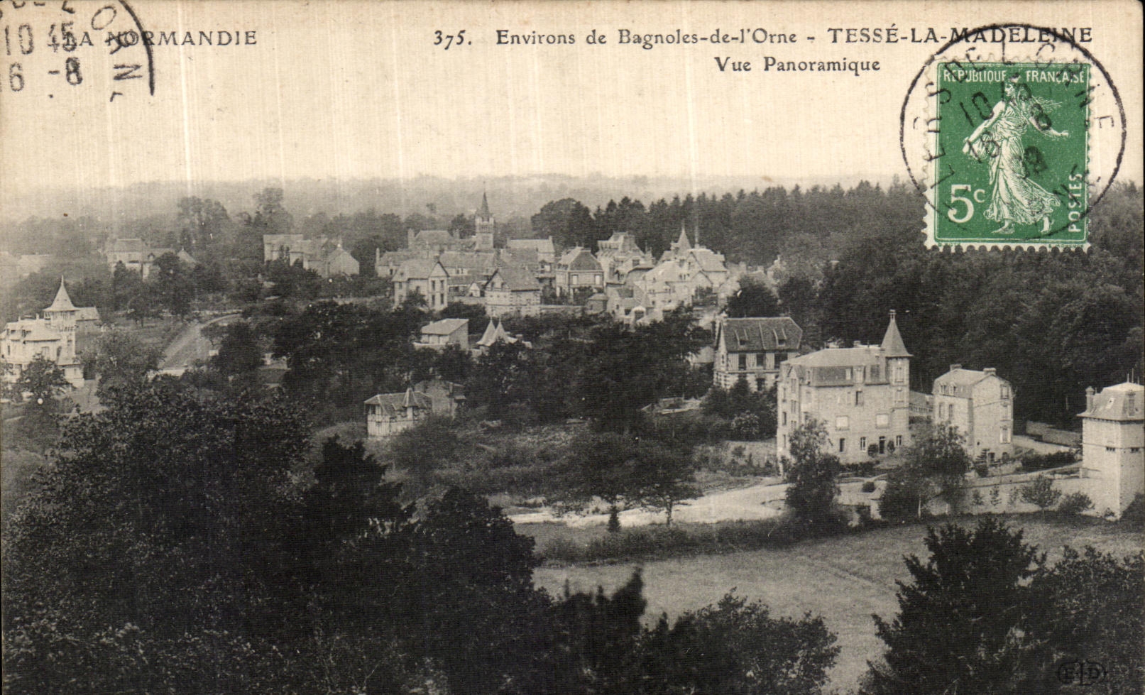 CPA Bagnoles De L Orne Route Tesse la Madeleine Vue panoramique