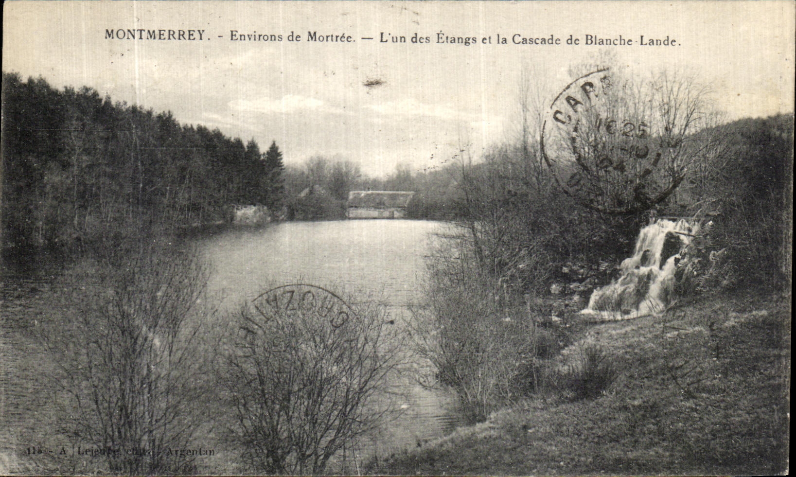 La POSTAL Montmerrey Envieons de Mortree L uno de la VENDIMIA de las etapas y la cascada del blanco amarran