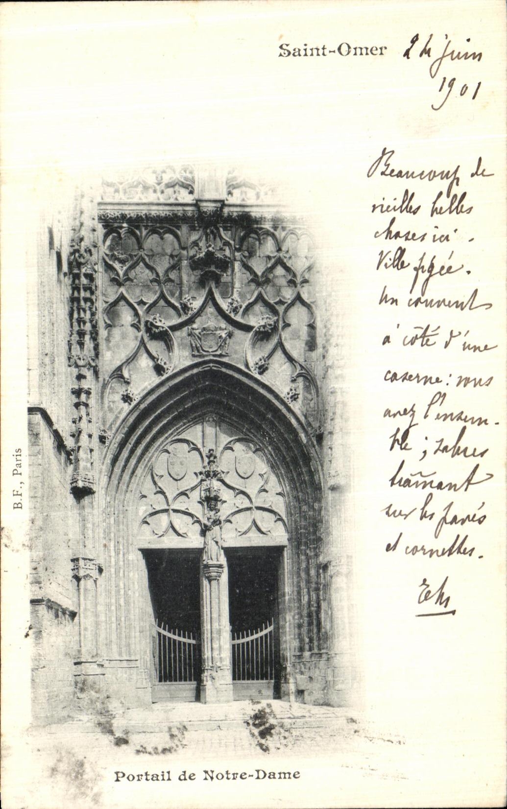 VINTAGE POSTCARD Holy Omer Gate of Notre Dame
