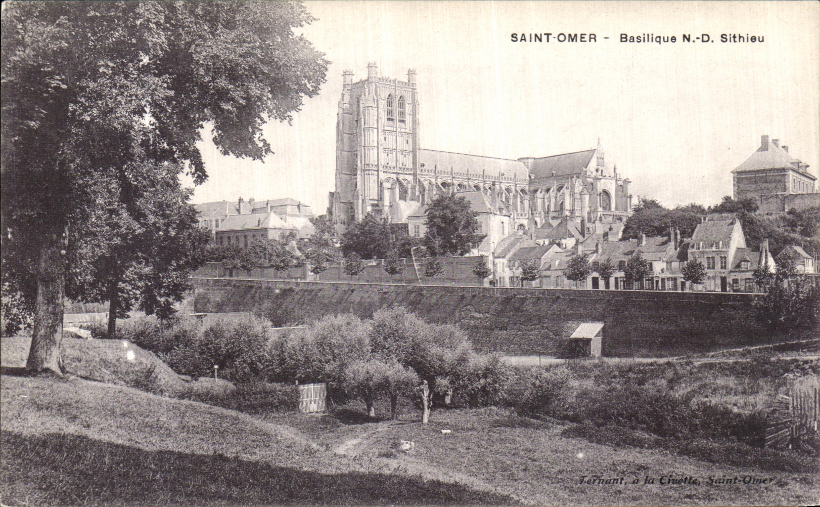 VINTAGE POSTCARD Holy Omer Basilica ND Sithieu
