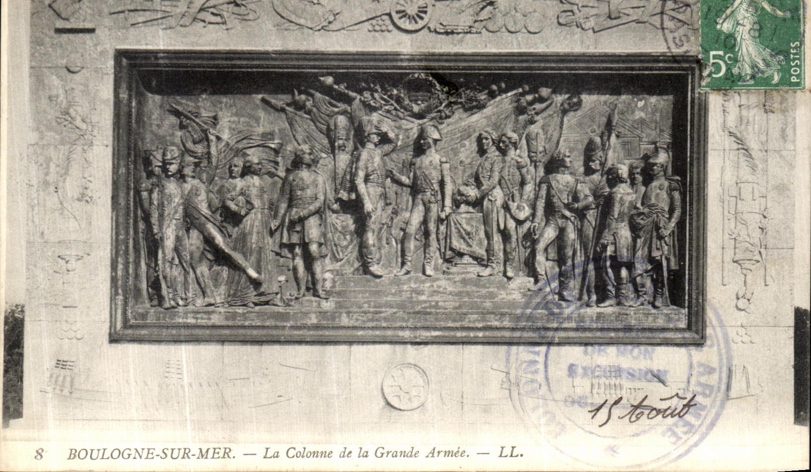 VINTAGE POSTCARD Boulogne On Sea the Column of the Napoleon Large army 1st