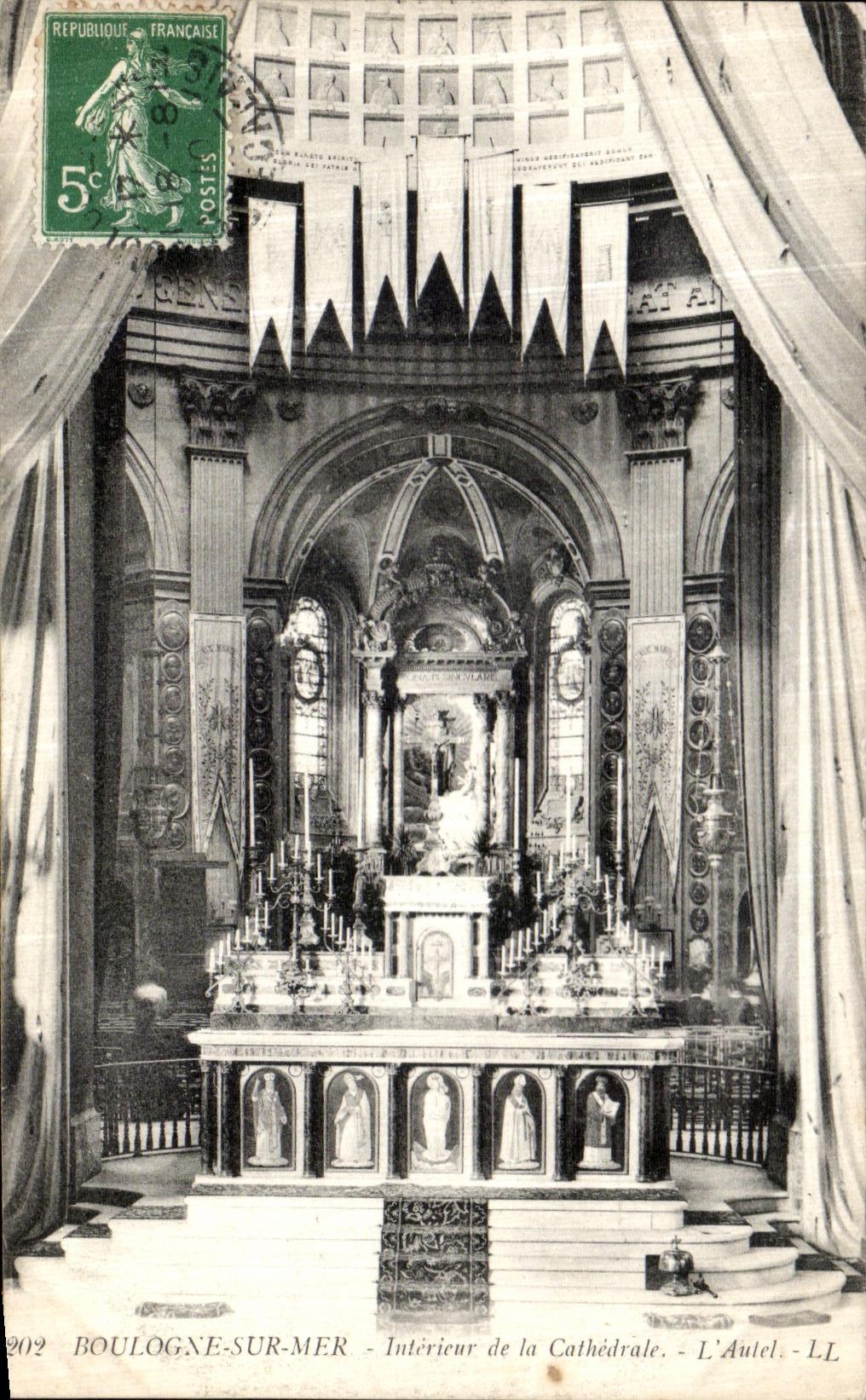 VINTAGE POSTCARD Boulogne On Inland sea of the Cathedral L Furnace bridge