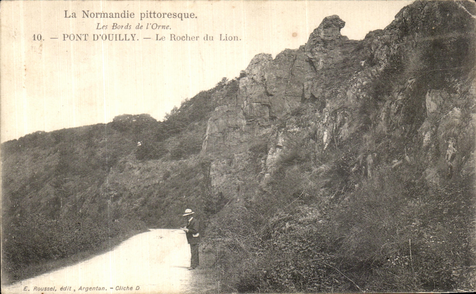 CPA La Normandie Pittoresque Les Bords de l Orne Pont d Ouilly Le Rocher du Lion