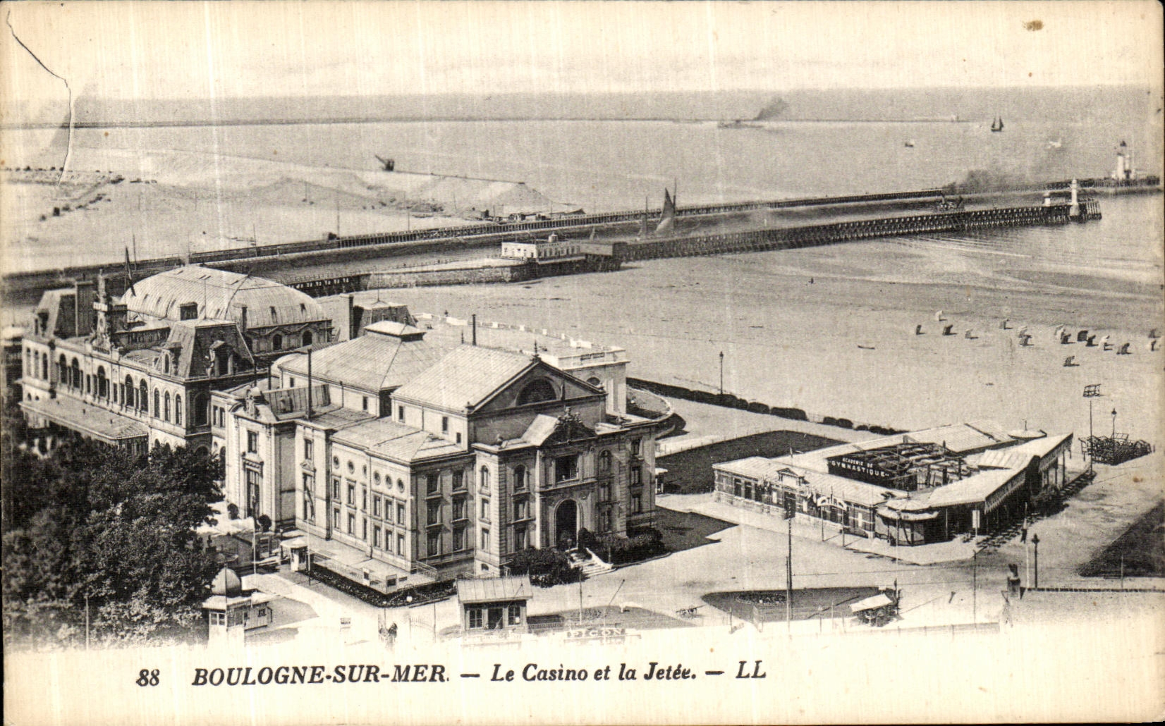 VINTAGE POSTCARD Boulogne On Sea the Casino and the Pier Academy of Gymnastics