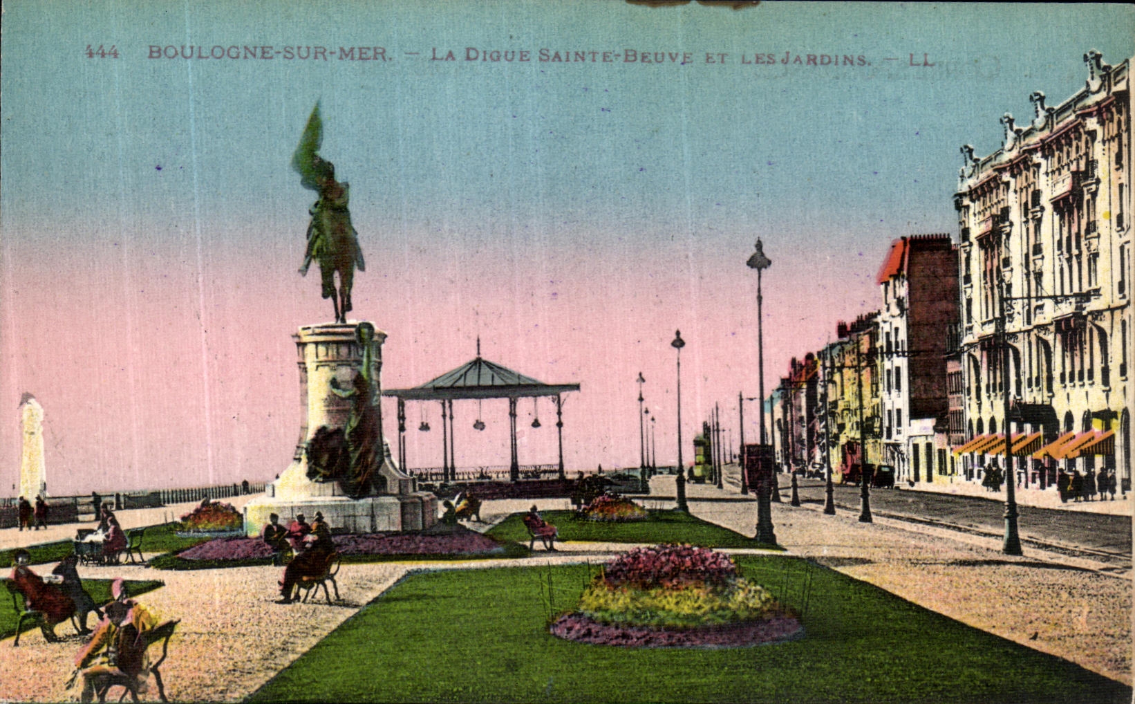 VINTAGE POSTCARD Boulogne on Sea the Dam Beuve Saint And gardens