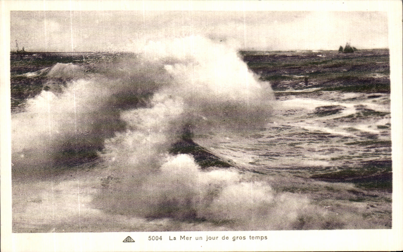 CPA La Mer un jour de gros temps