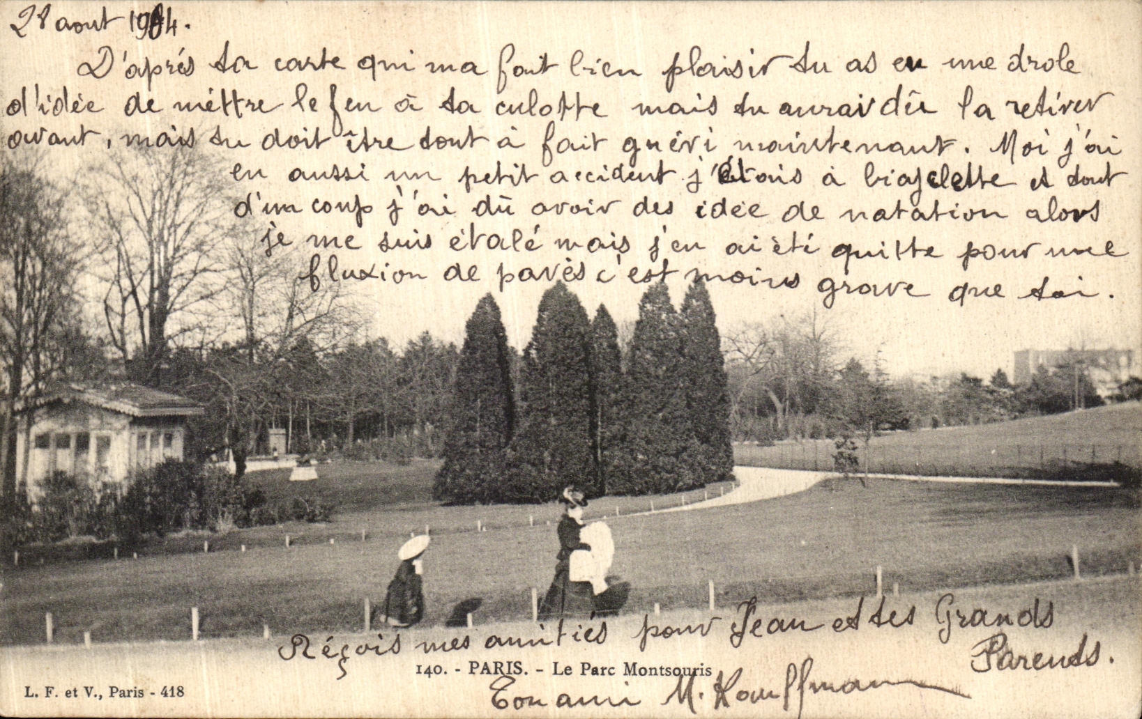 VINTAGE POSTCARD Paris the Montsonris Park