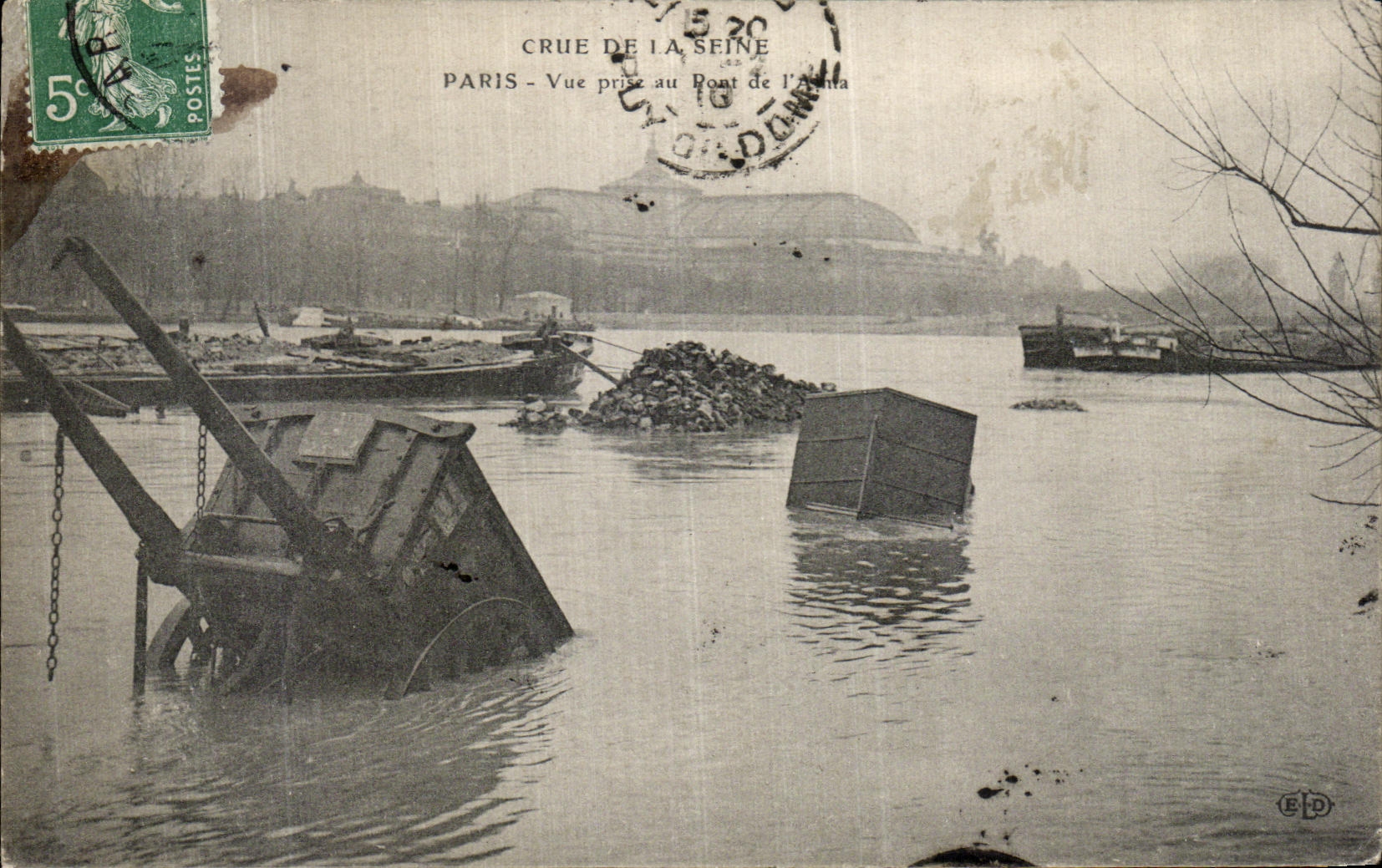 VINTAGE POSTCARD Paris Seen from of the bridge of L Alma