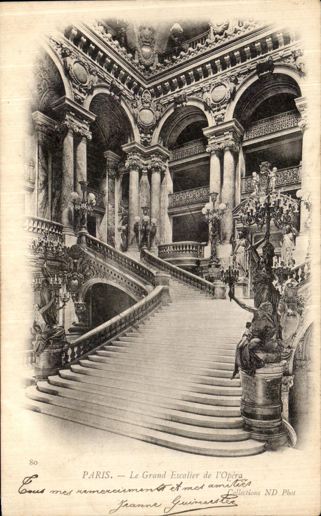 VINTAGE POSTCARD Paris Large the Staircase of L Operated