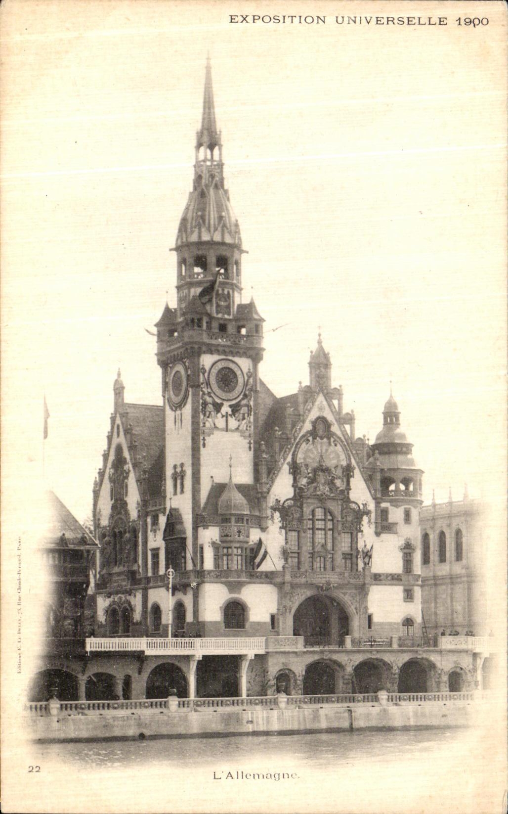 Feria de mundo de Paris de la POSTAL de la VENDIMIA 1900 L Alemania