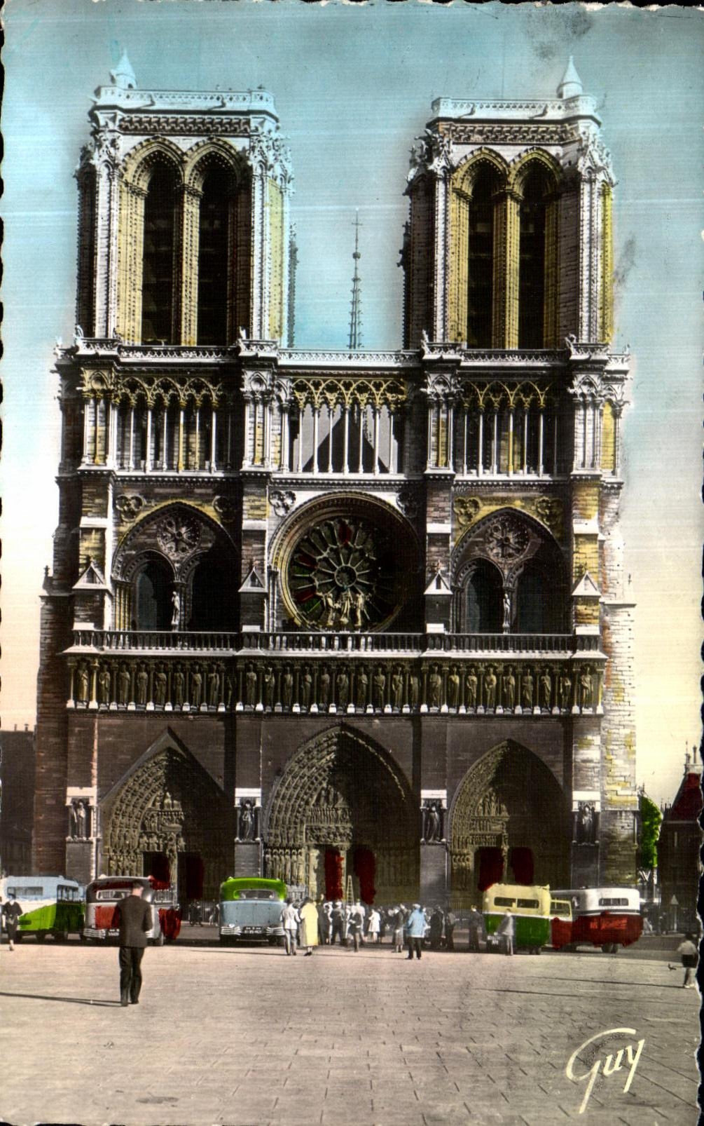 CPSM Paris y sus maravillas de Facude de la catedral de Notre Dame