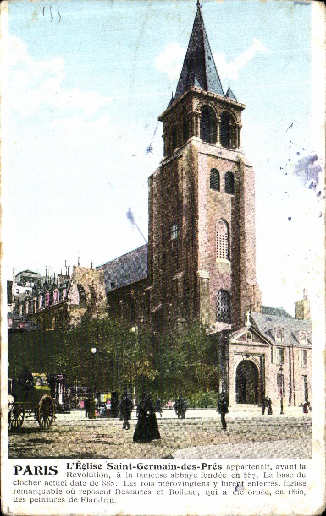 VINTAGE POSTCARD Paris L Church Saint Germain of Near