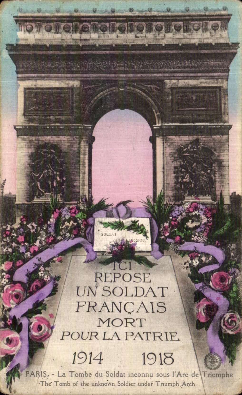 CPA Paris La Tombe du Soldat Inconnu Sous L Arc de Triomphe