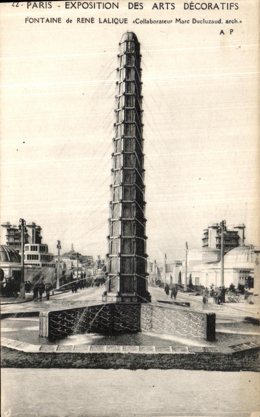 Feria de Paris de la POSTAL de la VENDIMIA de los artes decorativos Fontaie de Rene Lalique