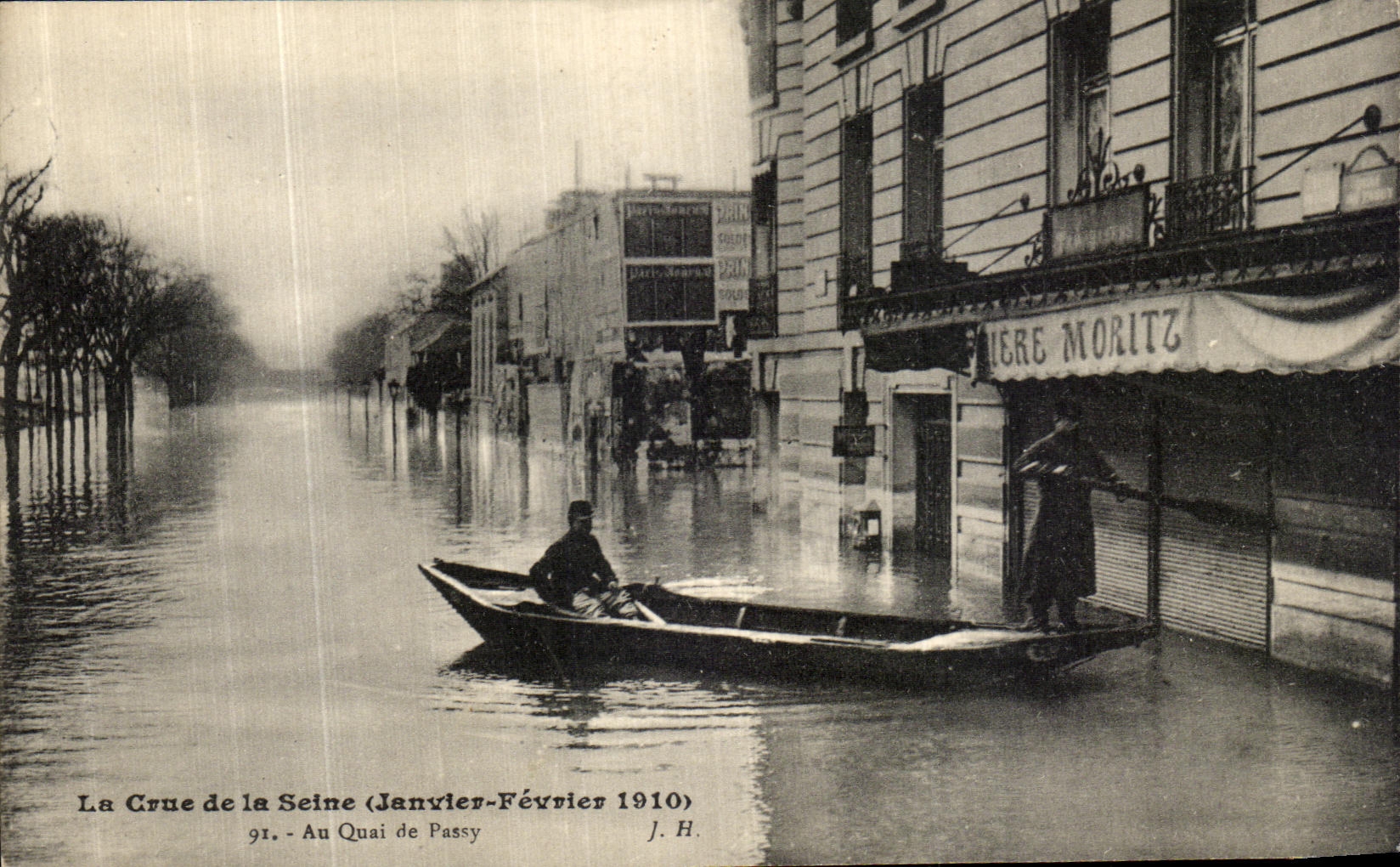 CPA La Crue de la Seine Au Quai de Passy