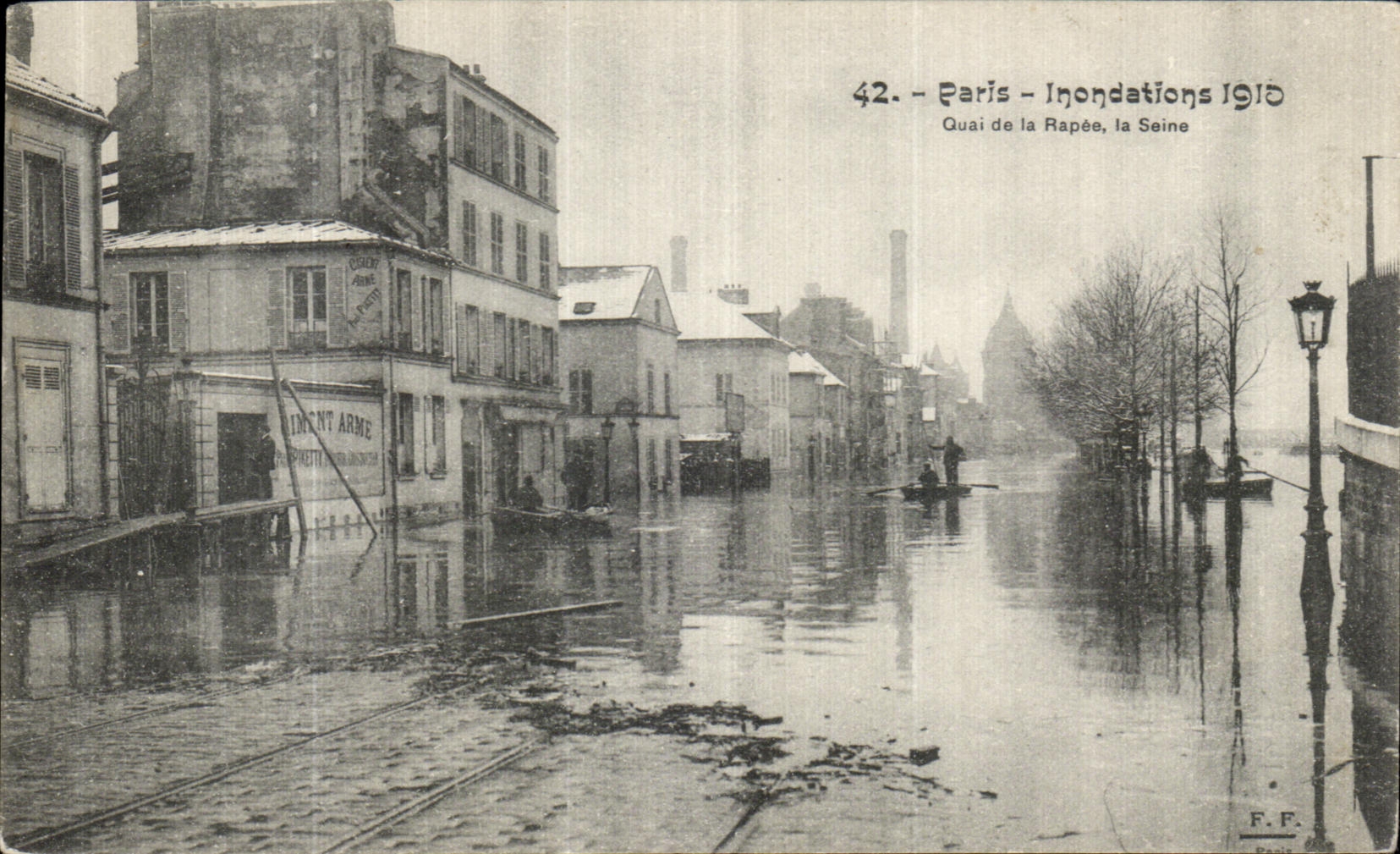 CPA Paris Inondations Quai de la Rapee la Seine