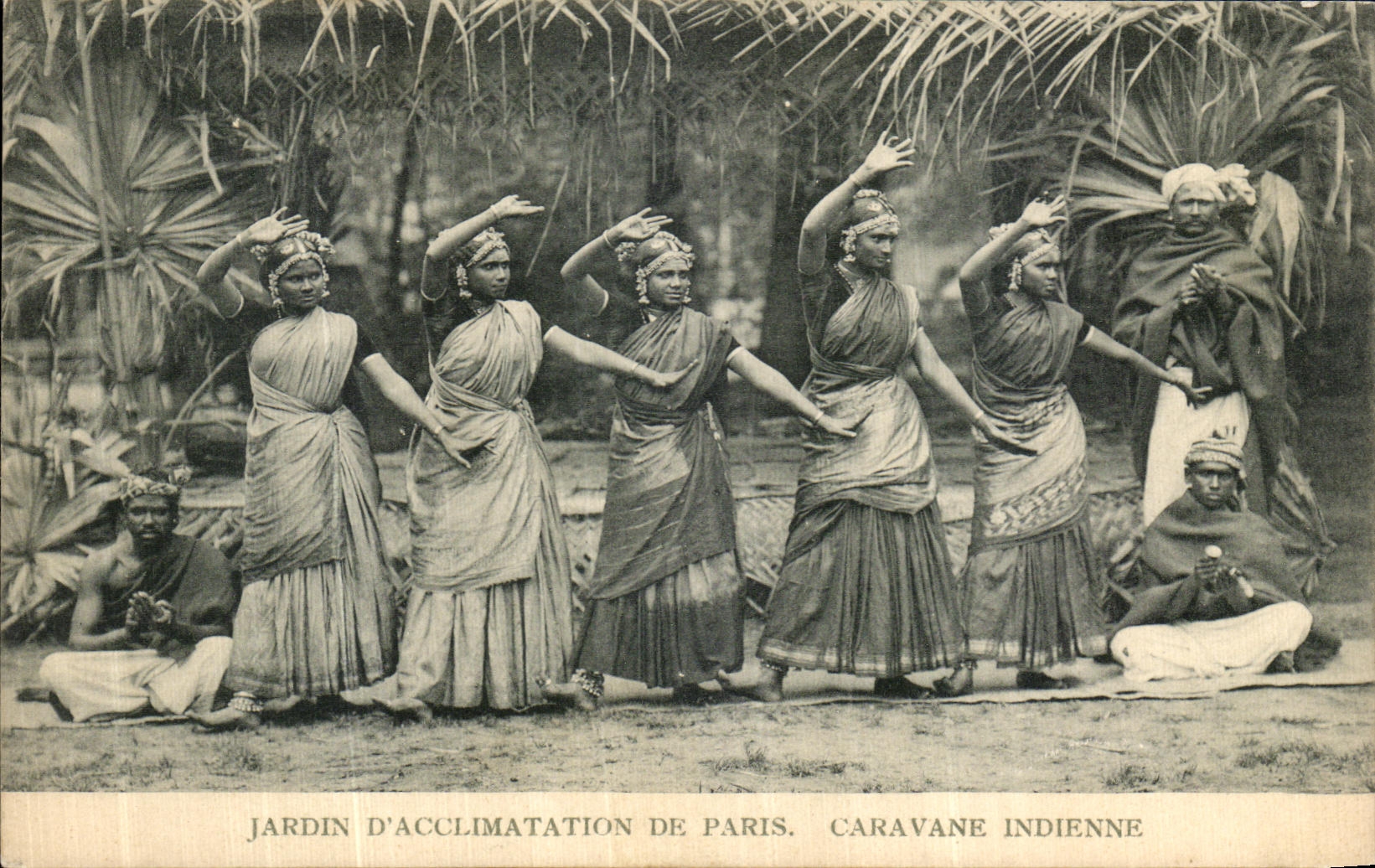 VINTAGE POSTCARD Paris Garden D acclimatization Indian Caravan