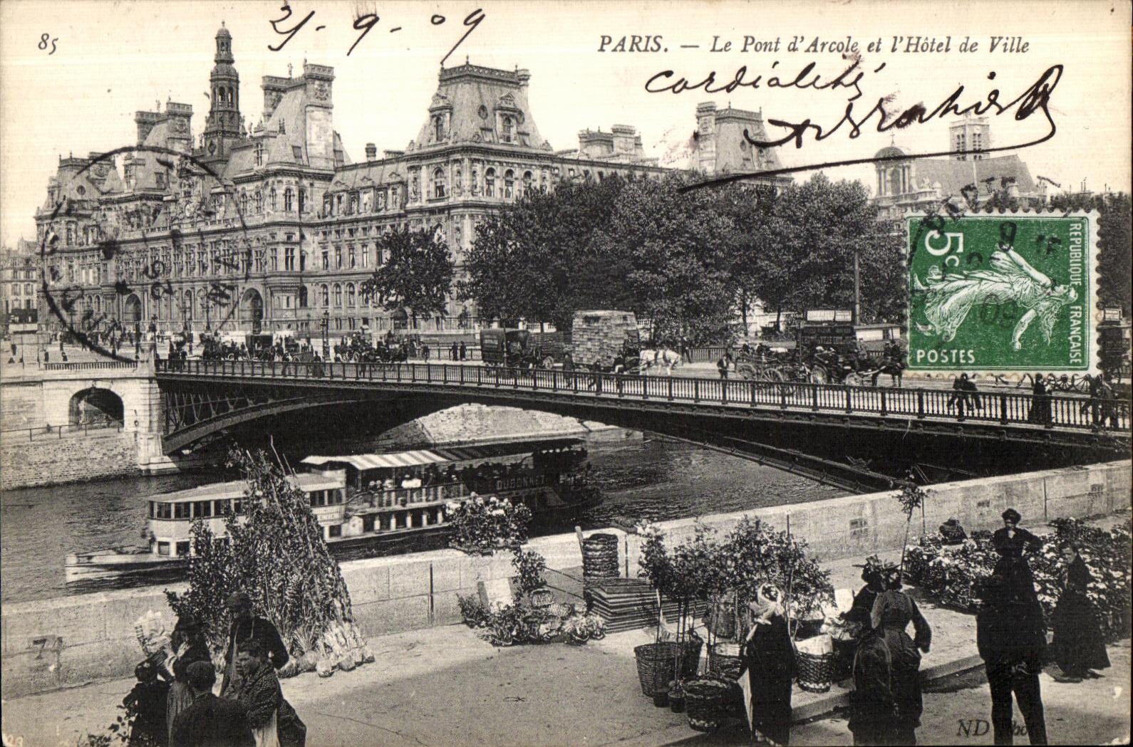 CPA Paris Le Pont d Arcole et L Hotel de Ville