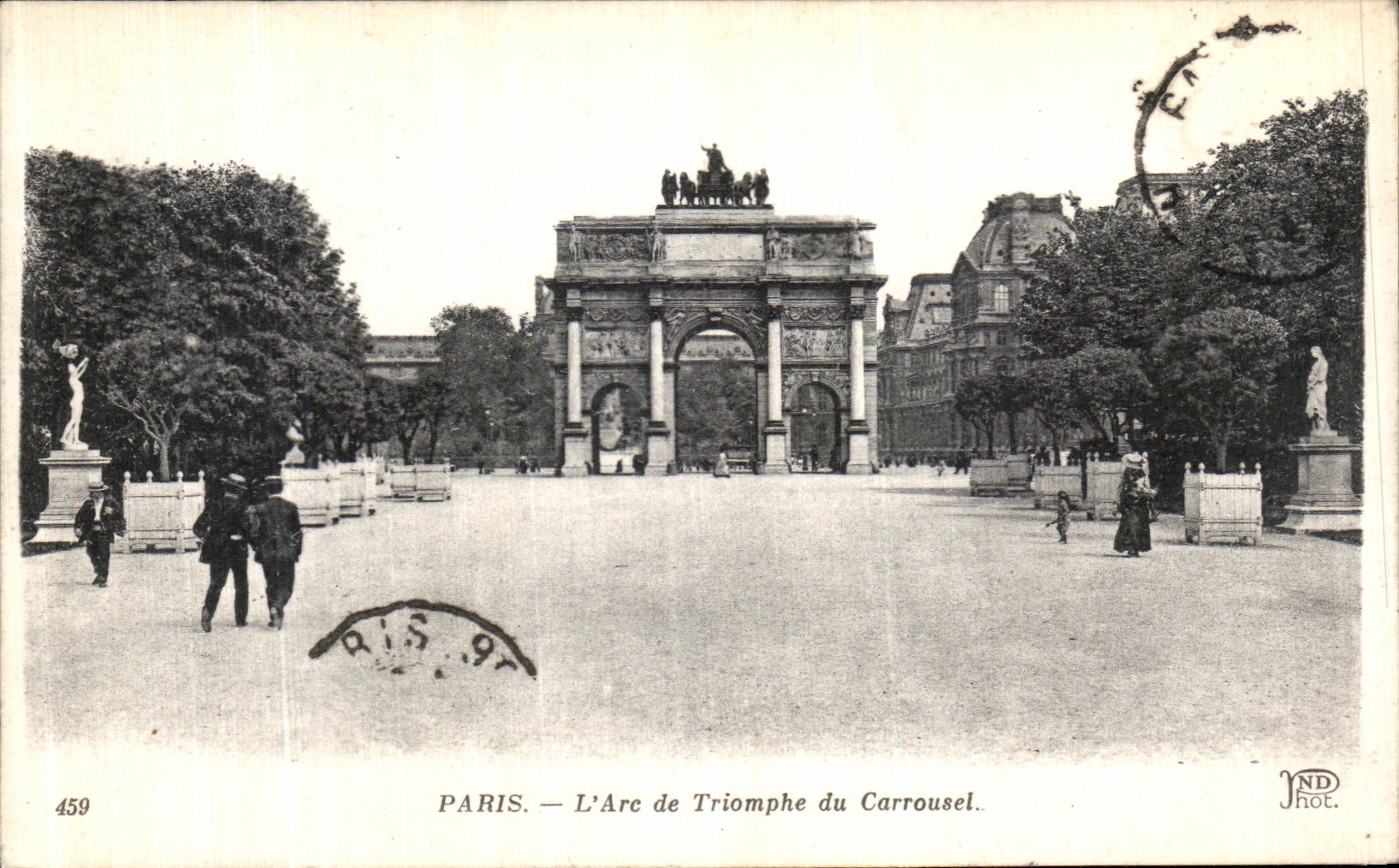 VINTAGE POSTCARD Paris L Arc de Triomphe of the carrosel