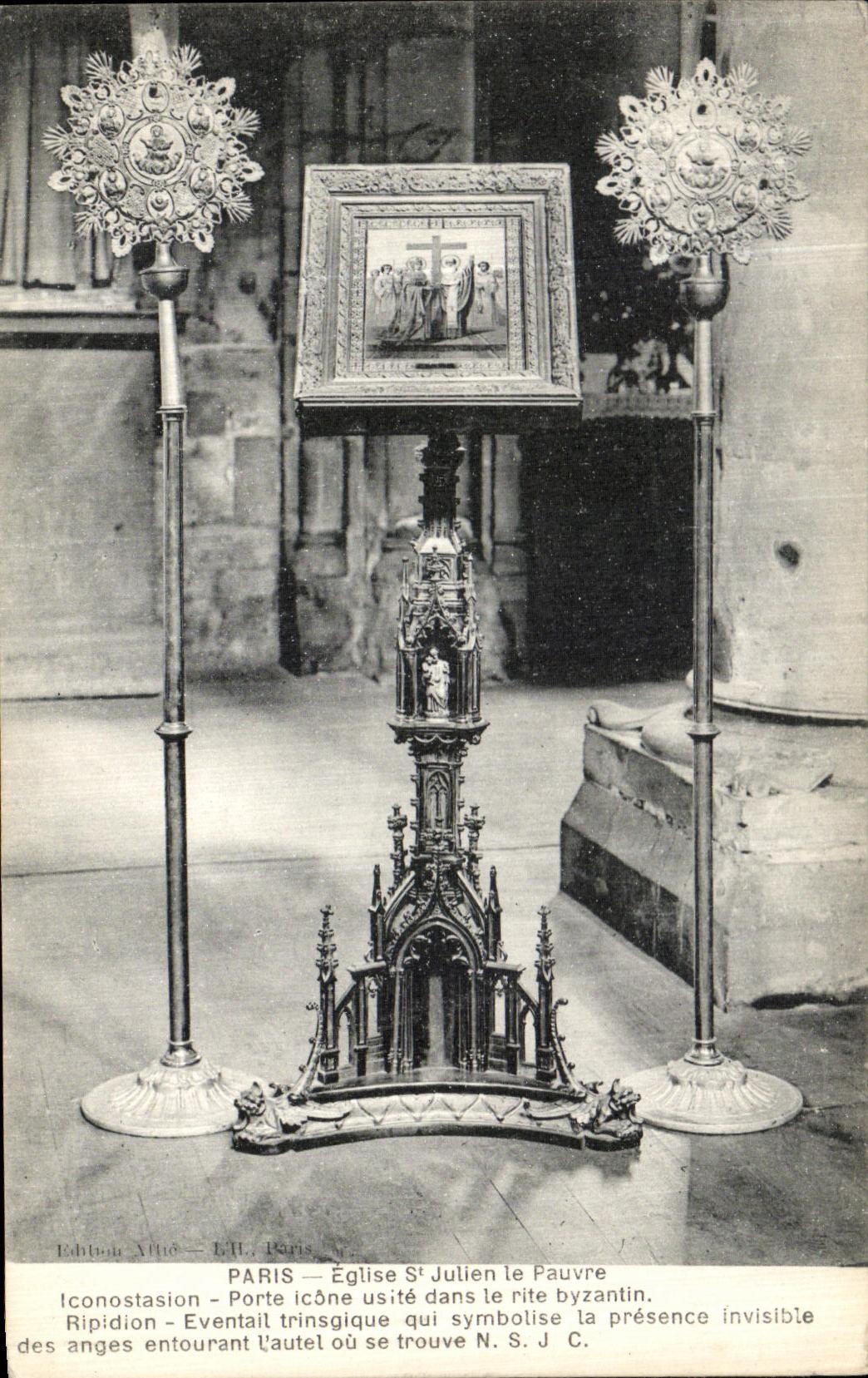 VINTAGE POSTCARD Paris L Church Holy Julien the Poor one