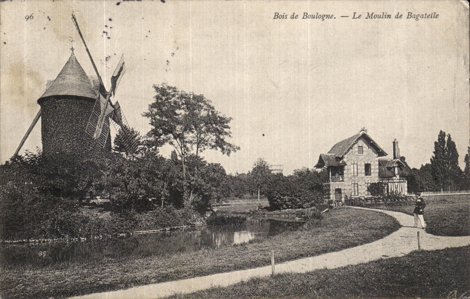 VINTAGE POSTCARD Wood of Boulogune the Mill of Trifle