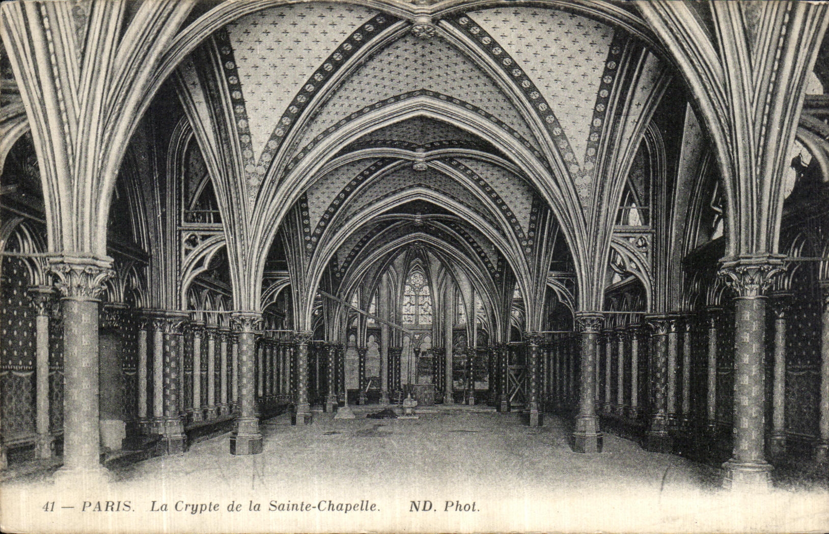 VINTAGE POSTCARD Paris the Crypt of Sainte the Vault
