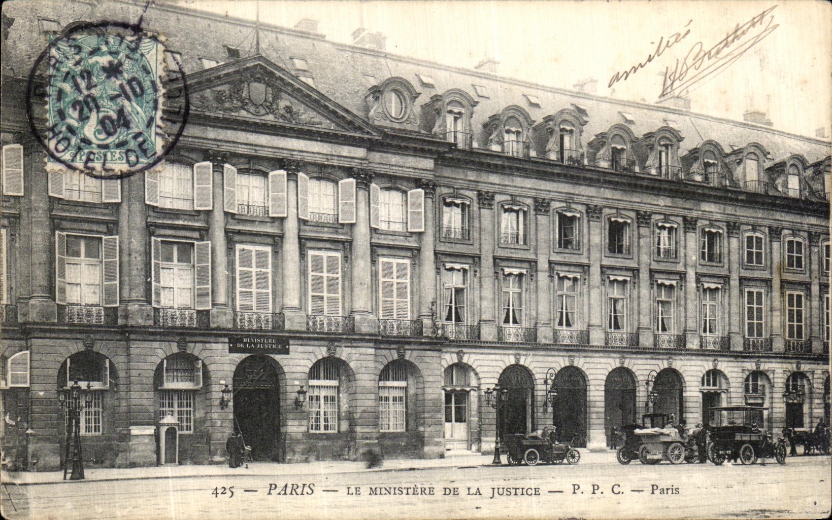 VINTAGE POSTCARD Paris the Ministry For Justice