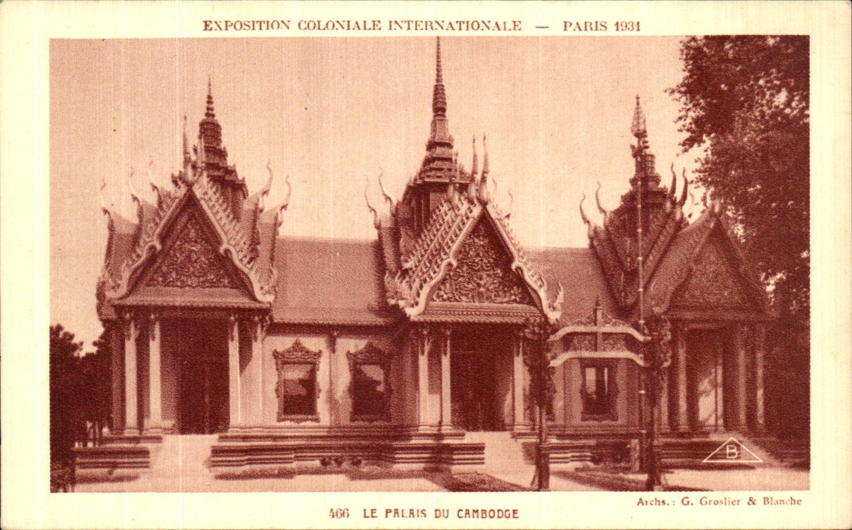 De la VENDIMIA de la POSTAL de Paris International colonial 1931 favorablemente el paladar de Campuchea