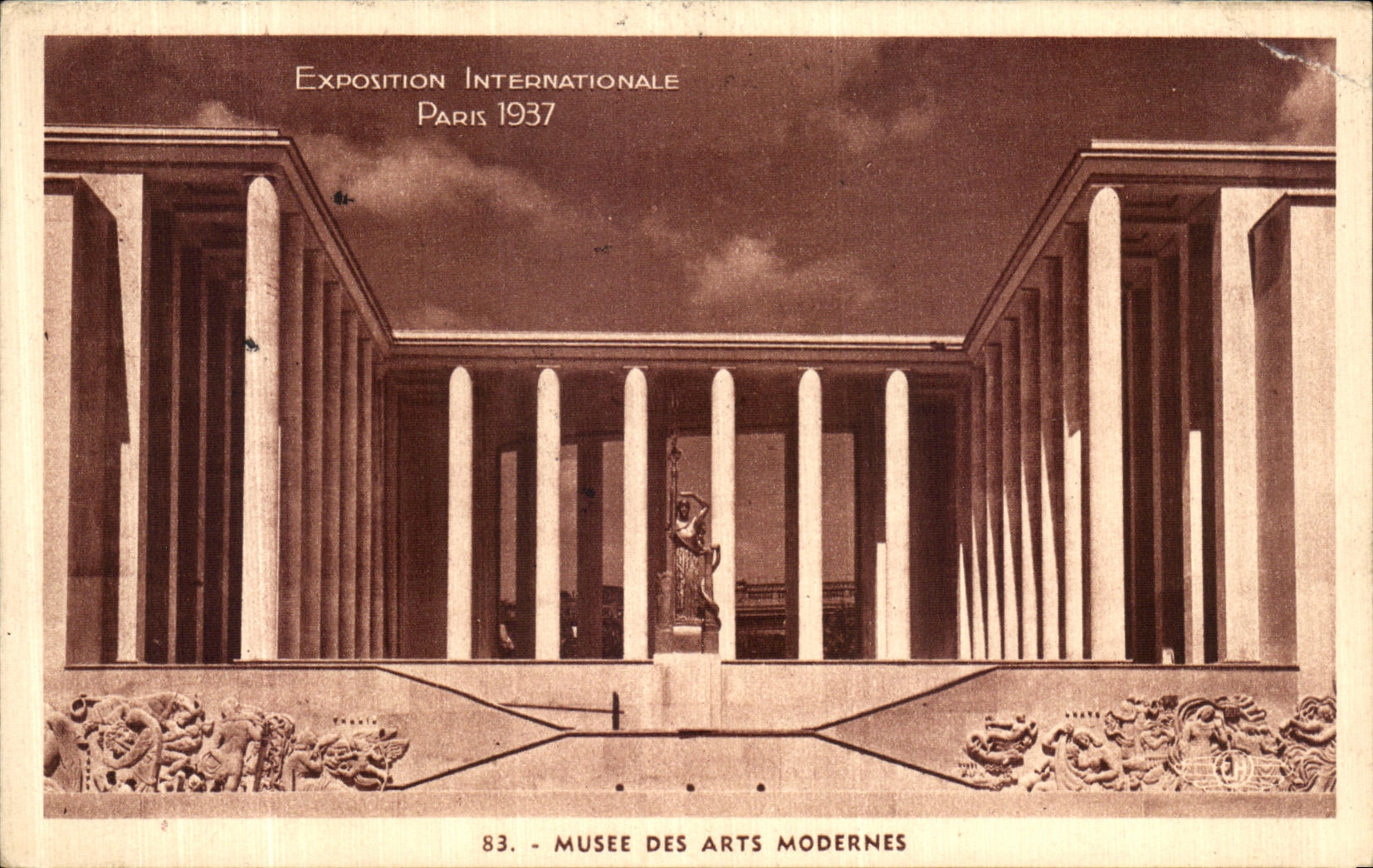 De la VENDIMIA de la POSTAL de Paris museo colonial 1937 del International favorablemente de los artes modernos