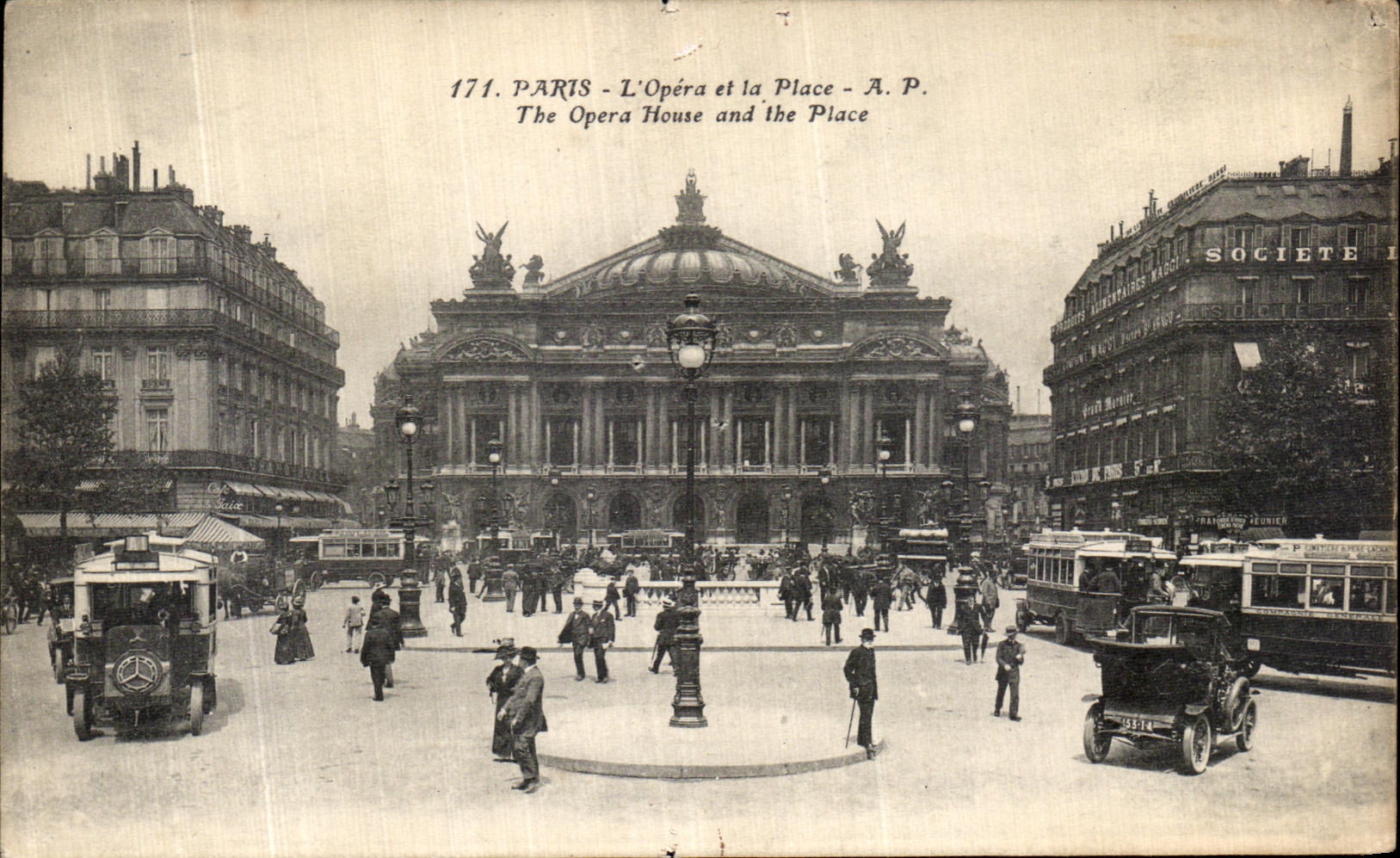 VINTAGE POSTCARD Paris L Operated and the Place