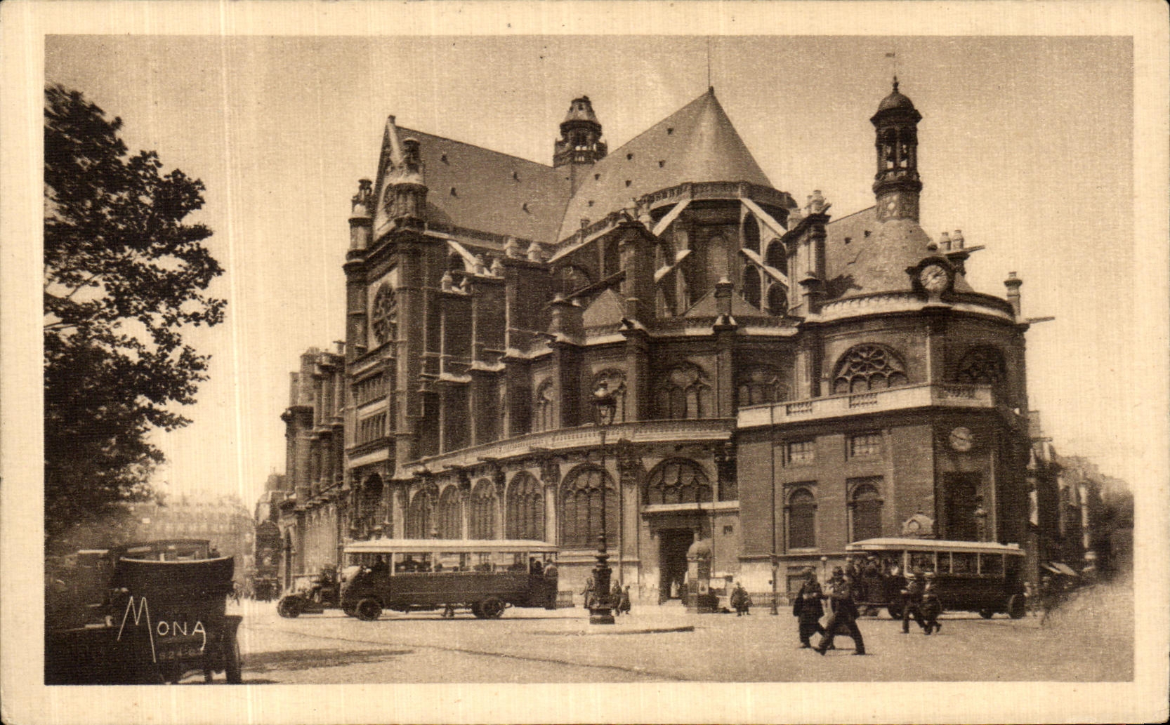 VINTAGE POSTCARD Paris L Church Holy Eustace