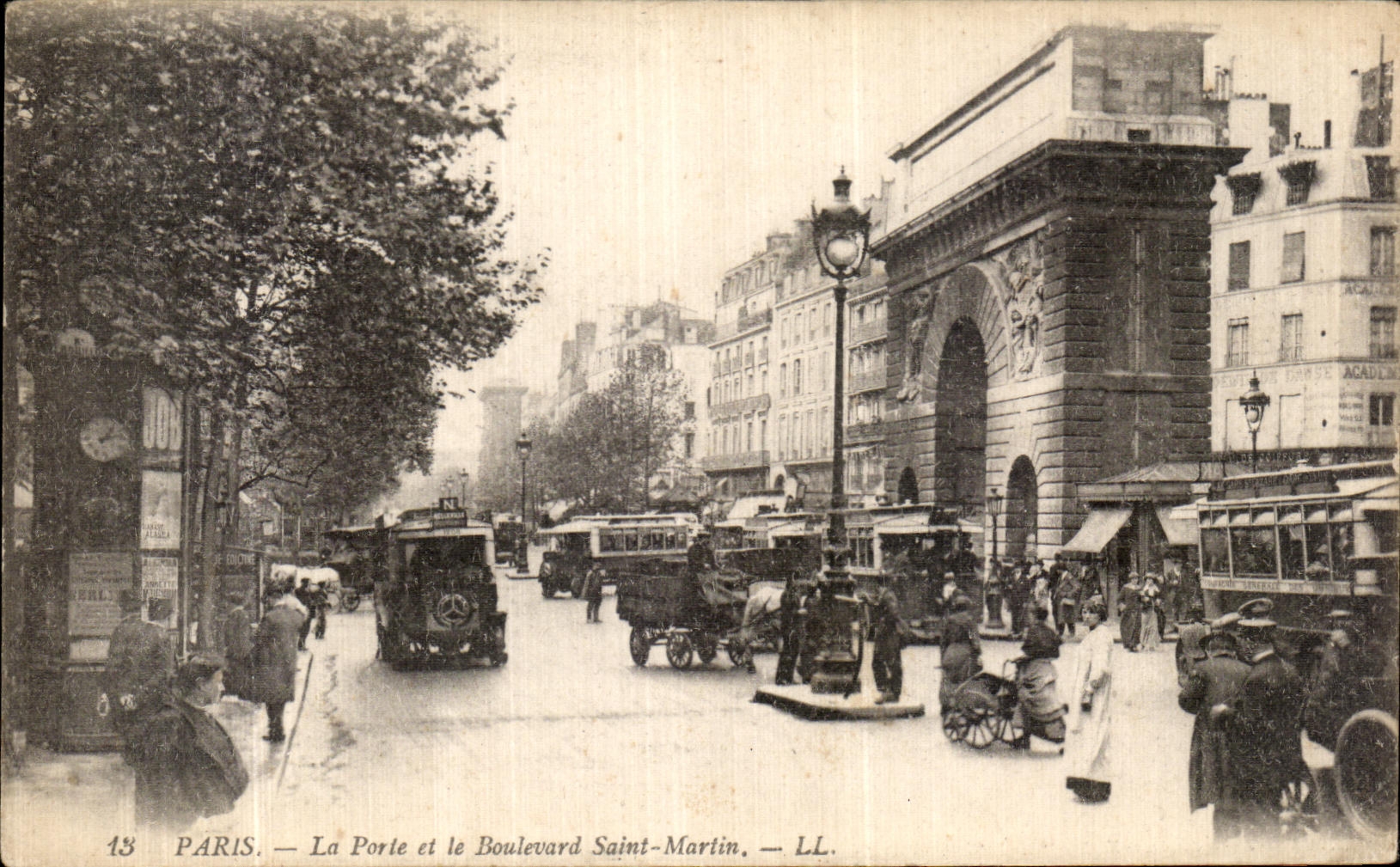 VINTAGE POSTCARD Paris the Gate and the Holy Boulevard Martin