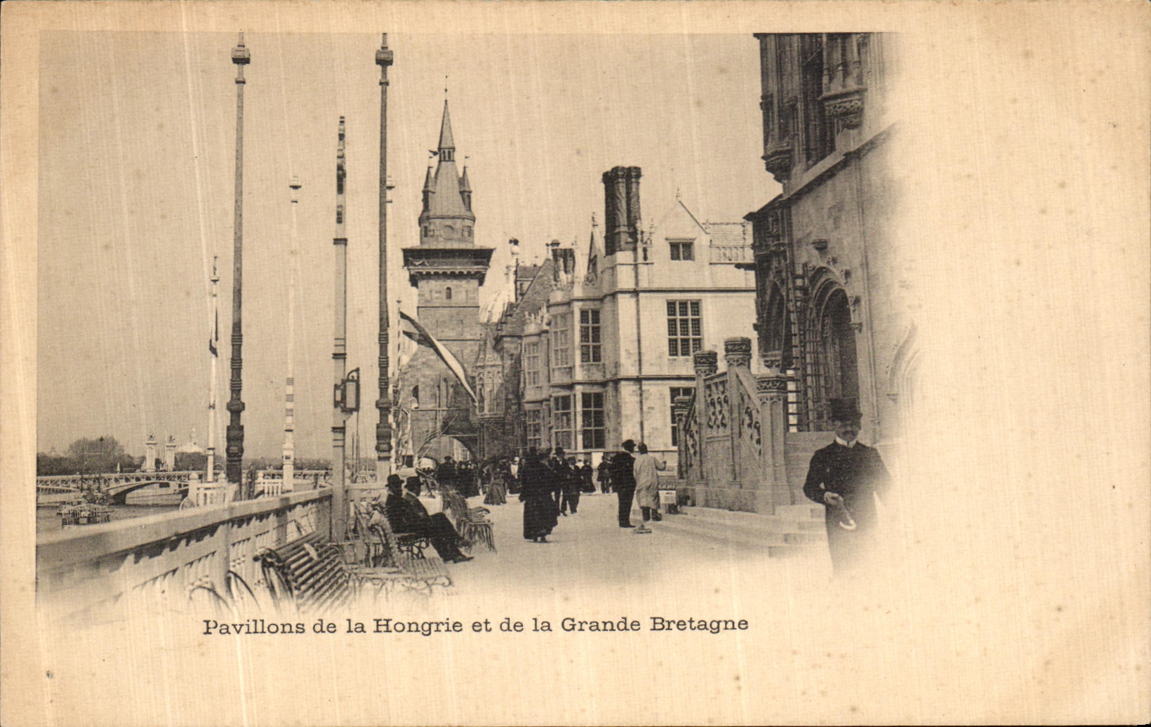 Casas de Paris de la POSTAL de la VENDIMIA de Hungria y del Reino Unido