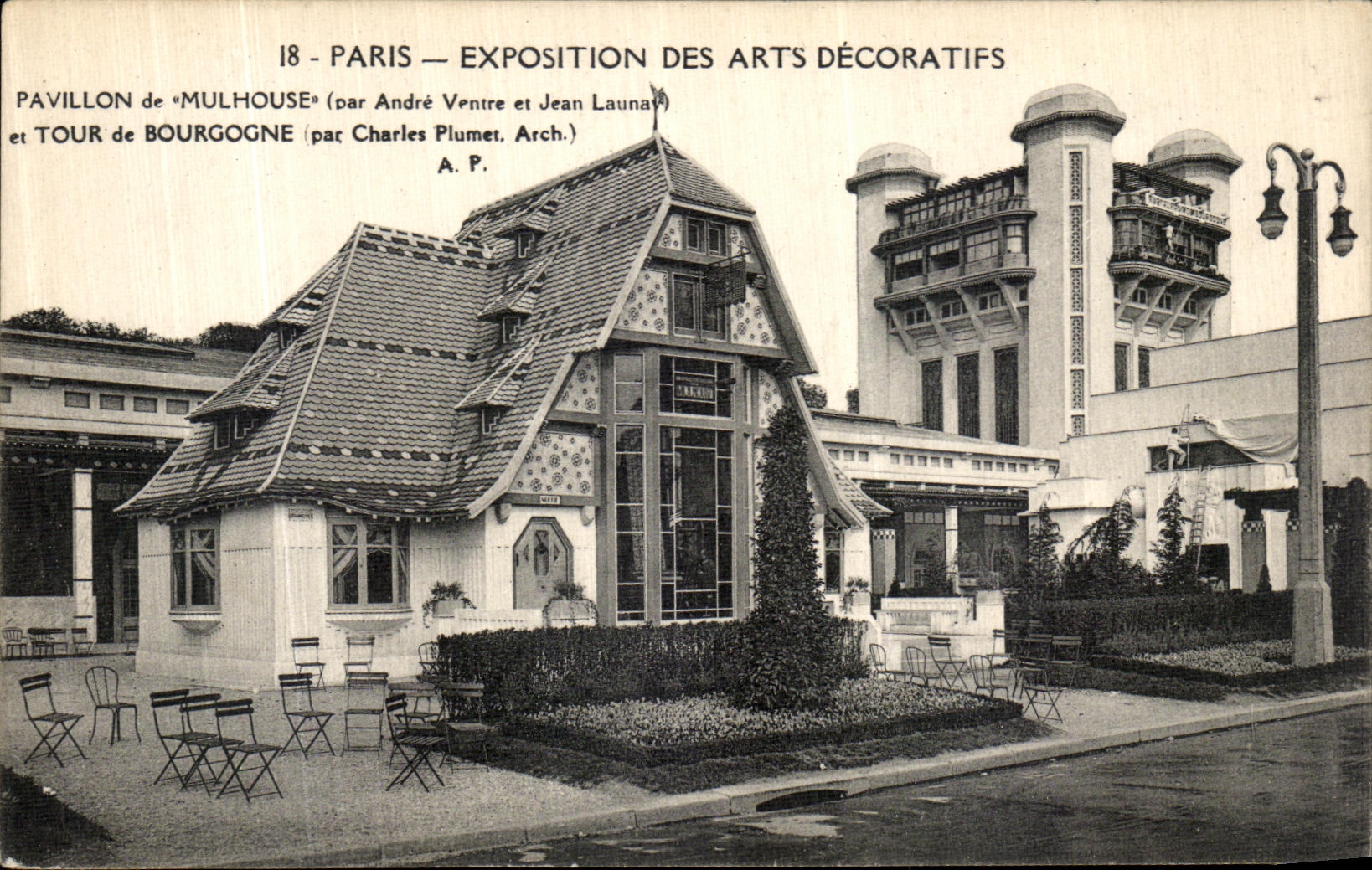 Feria de Paris de la POSTAL de la VENDIMIA de la casa decorativa de los artes de la vuelta de Mulhouse de Borgigne