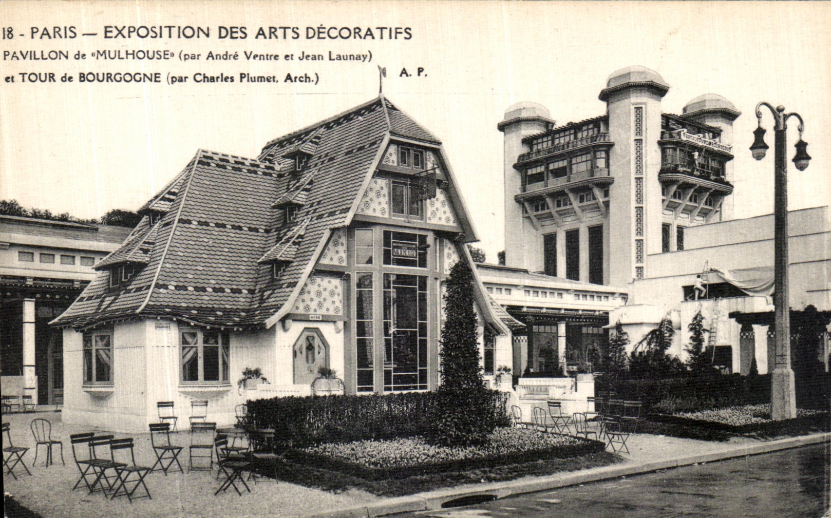 Feria de Paris de la POSTAL de la VENDIMIA de la vuelta decorativa de Mulhouse de la casa de los artes de Borgona